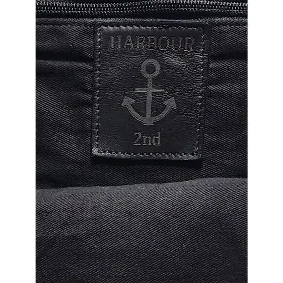 Harbour 2nd Black Genuine Leather Large Backpack Convertible Shoulder Bag Purse - Picture 8 of 11